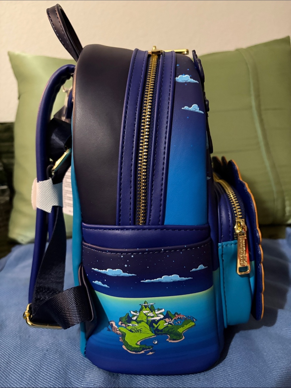 Loungefly Navy, Red, Gold Peter Pan Theater Ride Mini Backpack - Picture 4 of 5